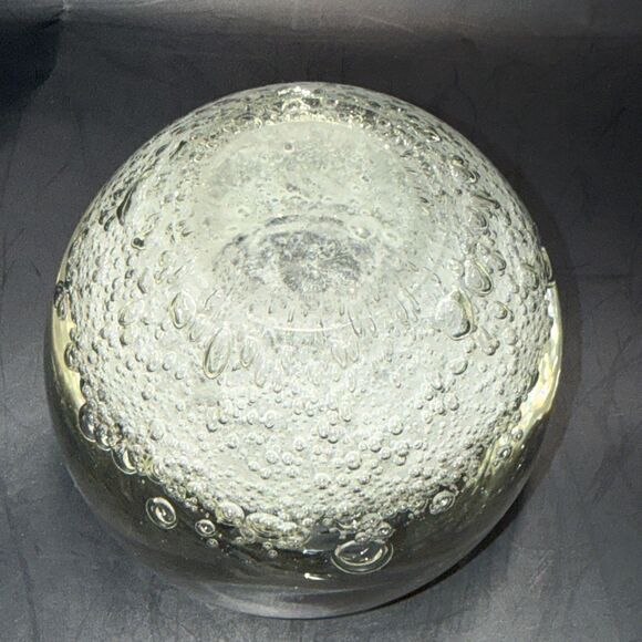 Vintage MCM Murano Style Art Glass Clear Bubble Storm 3.25” Votive Candle Holder - Picture 3 of 6